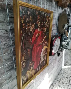 Óleo de Jesús con marco dorado - miniatura 5