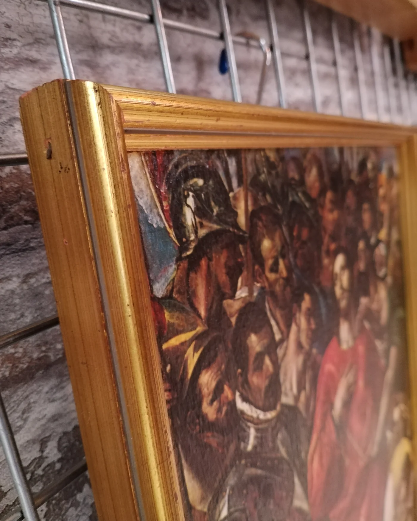 Óleo de Jesús con marco dorado - imagen 6
