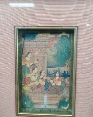 Pareja de cuadros con pintura india enmarcados - miniatura 6