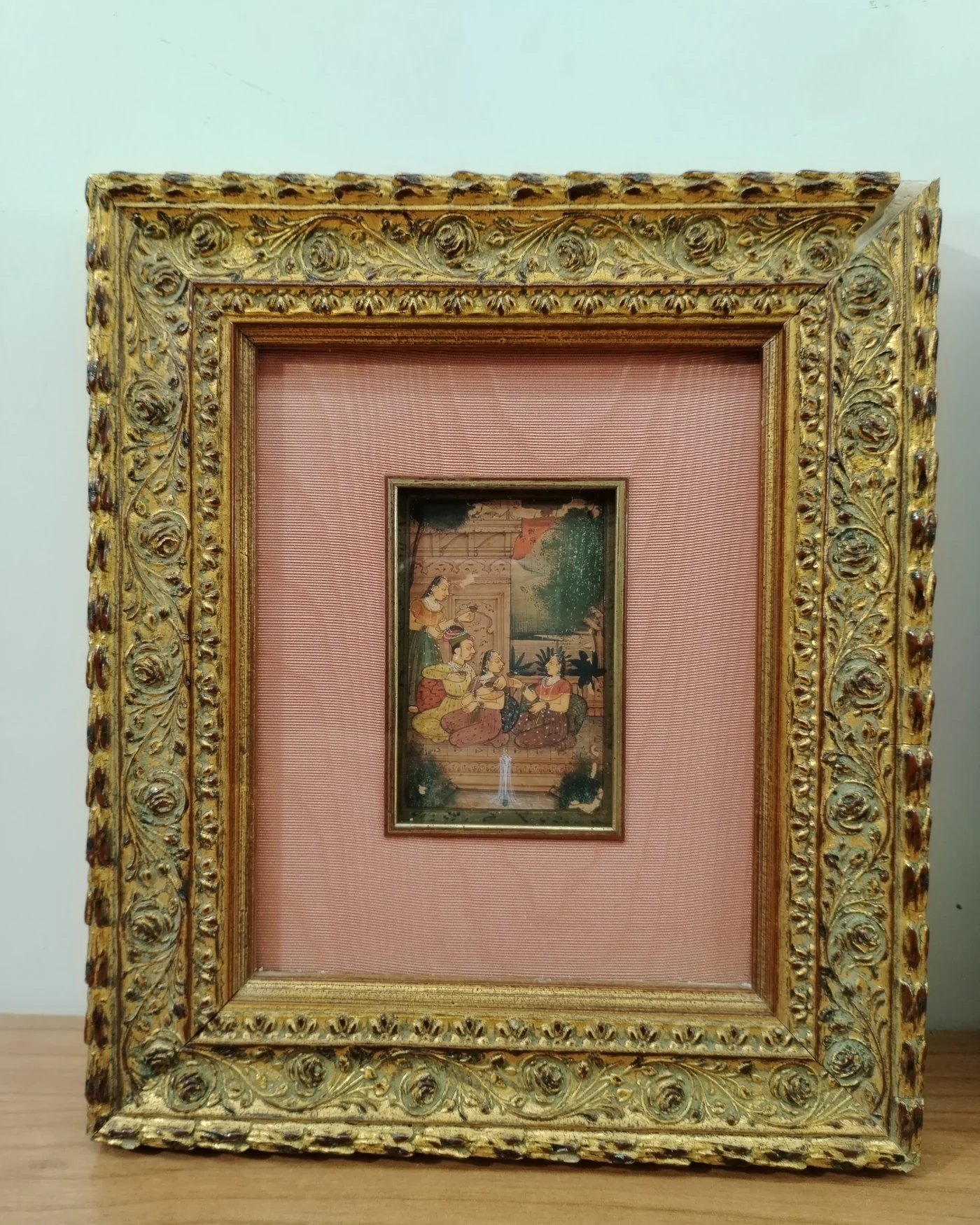 Pareja de cuadros con pintura india enmarcados - imagen 2