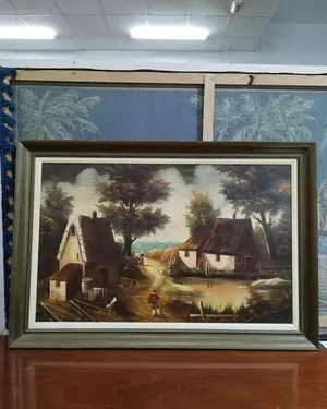 Cuadro de paisaje holandés sobre lienzo enmarcado - miniatura 1