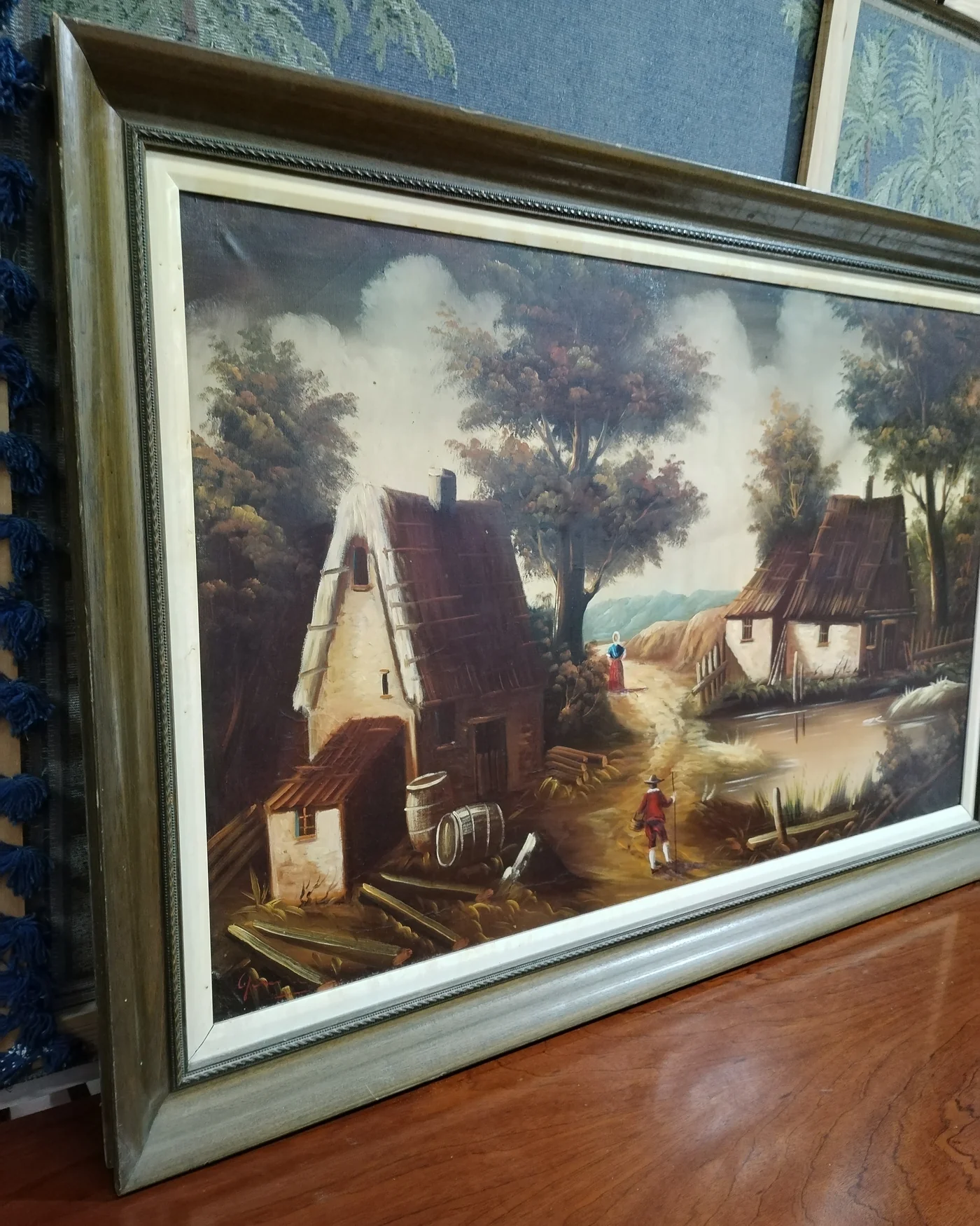 Cuadro de paisaje holandés sobre lienzo enmarcado - imagen 2