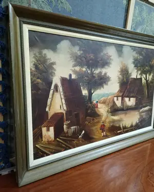 Cuadro de paisaje holandés sobre lienzo enmarcado - miniatura 2