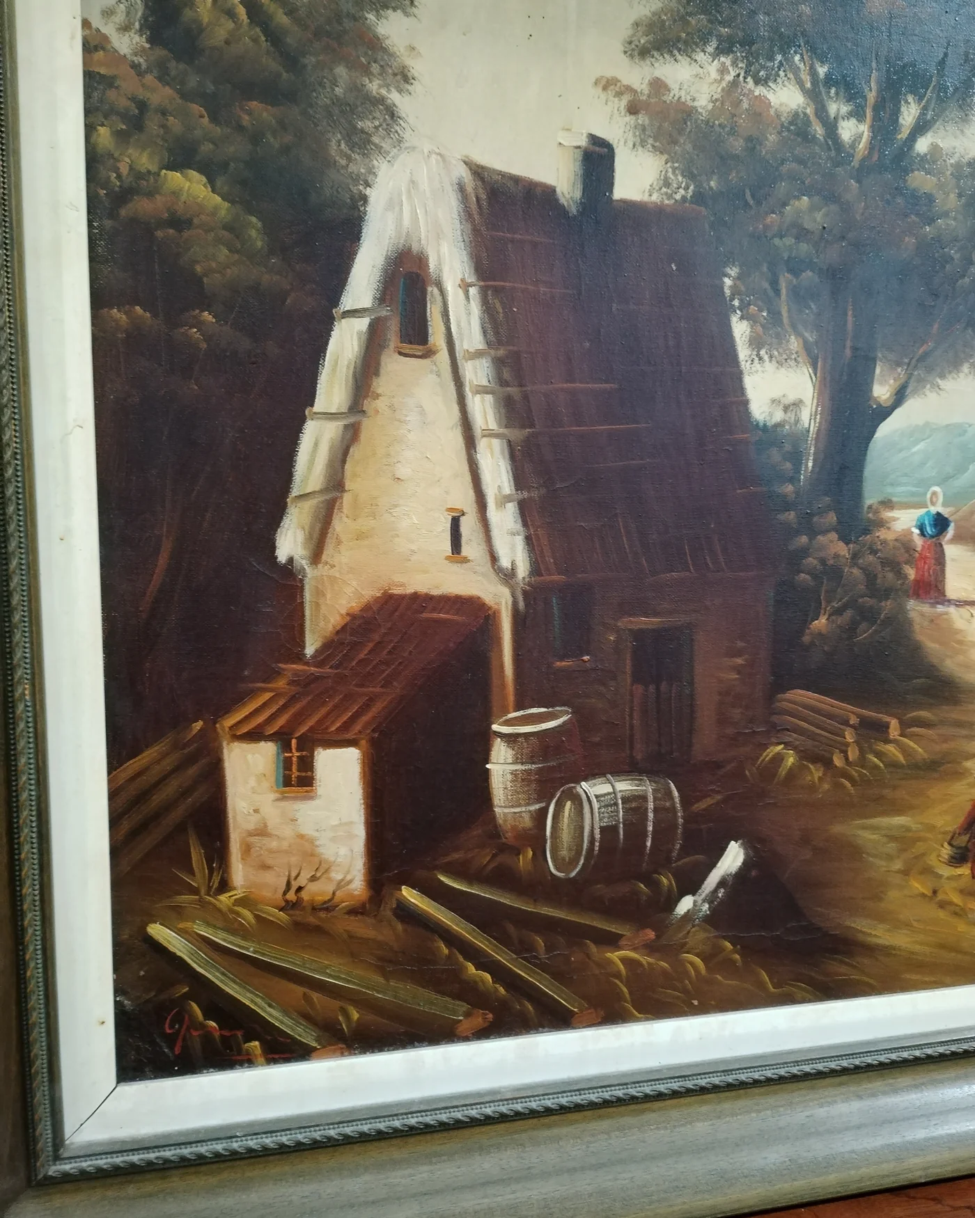 Cuadro de paisaje holandés sobre lienzo enmarcado - imagen 3