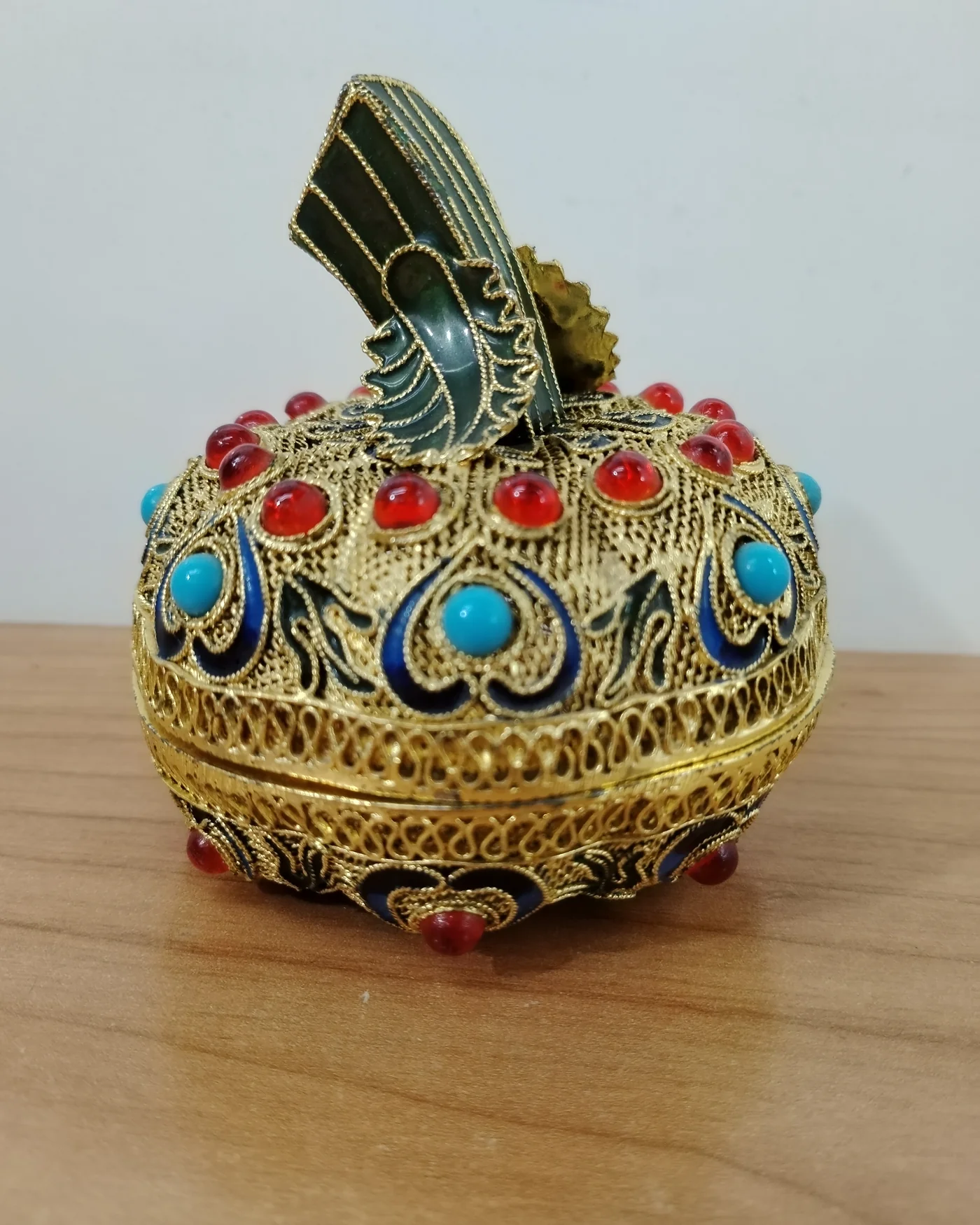 Joyero tibetano antiguo con forma de calabaza - imagen 1