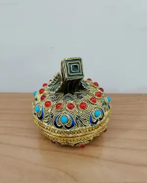 Joyero tibetano antiguo con forma de calabaza - miniatura 4