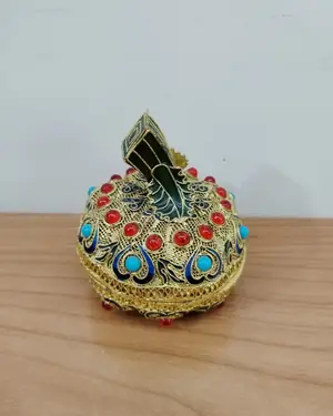 Joyero tibetano antiguo con forma de calabaza - miniatura 5