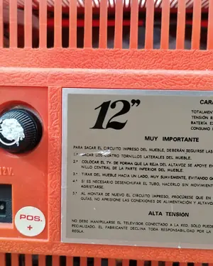 Televisor vintage años 60-70 naranja - miniatura 5