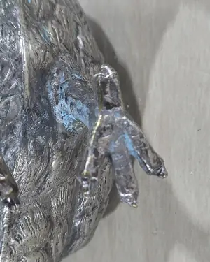 Salero y pimentero de plata en forma de pollitos años 40 - miniatura 5