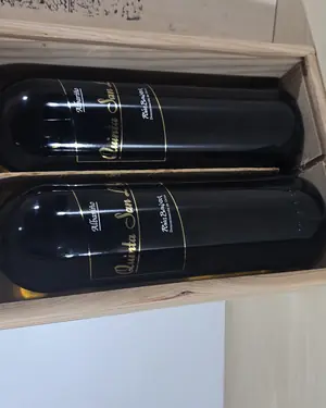 Caja de madera con dos botellas de vino albariño adegas gandara - miniatura 2