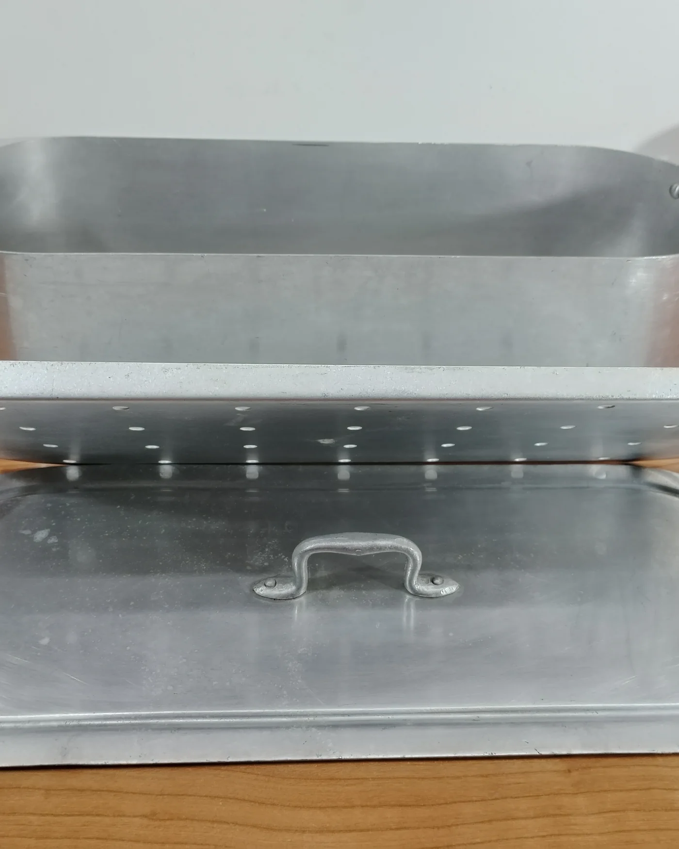 Hervidor para pescado vintage en aluminio con tapa y rejilla - imagen 7
