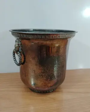 Cubitera vintage alpaca con cabeza de león - miniatura 1