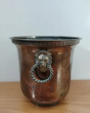 Cubitera vintage alpaca con cabeza de león - miniatura 2