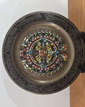 Plato Decorativo Estilo Mexicano Calendario Azteca - miniatura 1