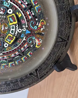 Plato Decorativo Estilo Mexicano Calendario Azteca - miniatura 4