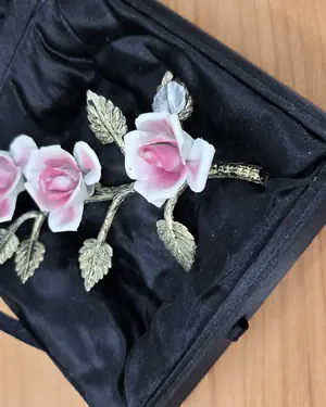 Conjunto de flores porcelana capodimonte - miniatura 2