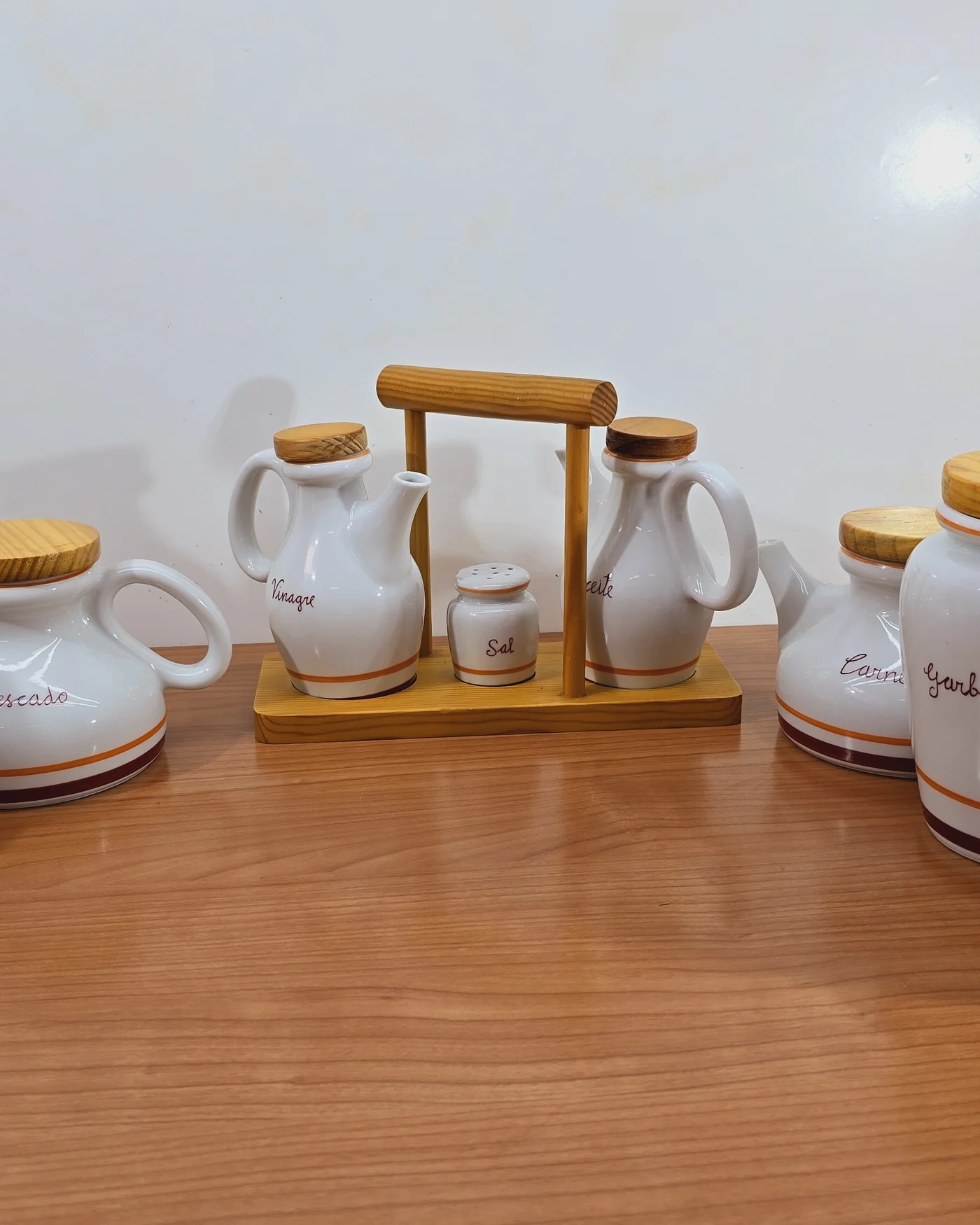 Conjunto tarros de cocina blanco de porc - imagen 1