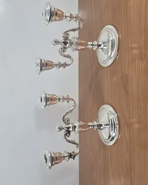 Pareja de candelabros 2 velas bañados en - miniatura 1