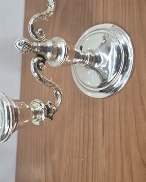 Pareja de candelabros 2 velas bañados en - miniatura 5