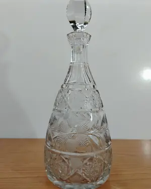 Decantador de cristal tallado flor - miniatura 5