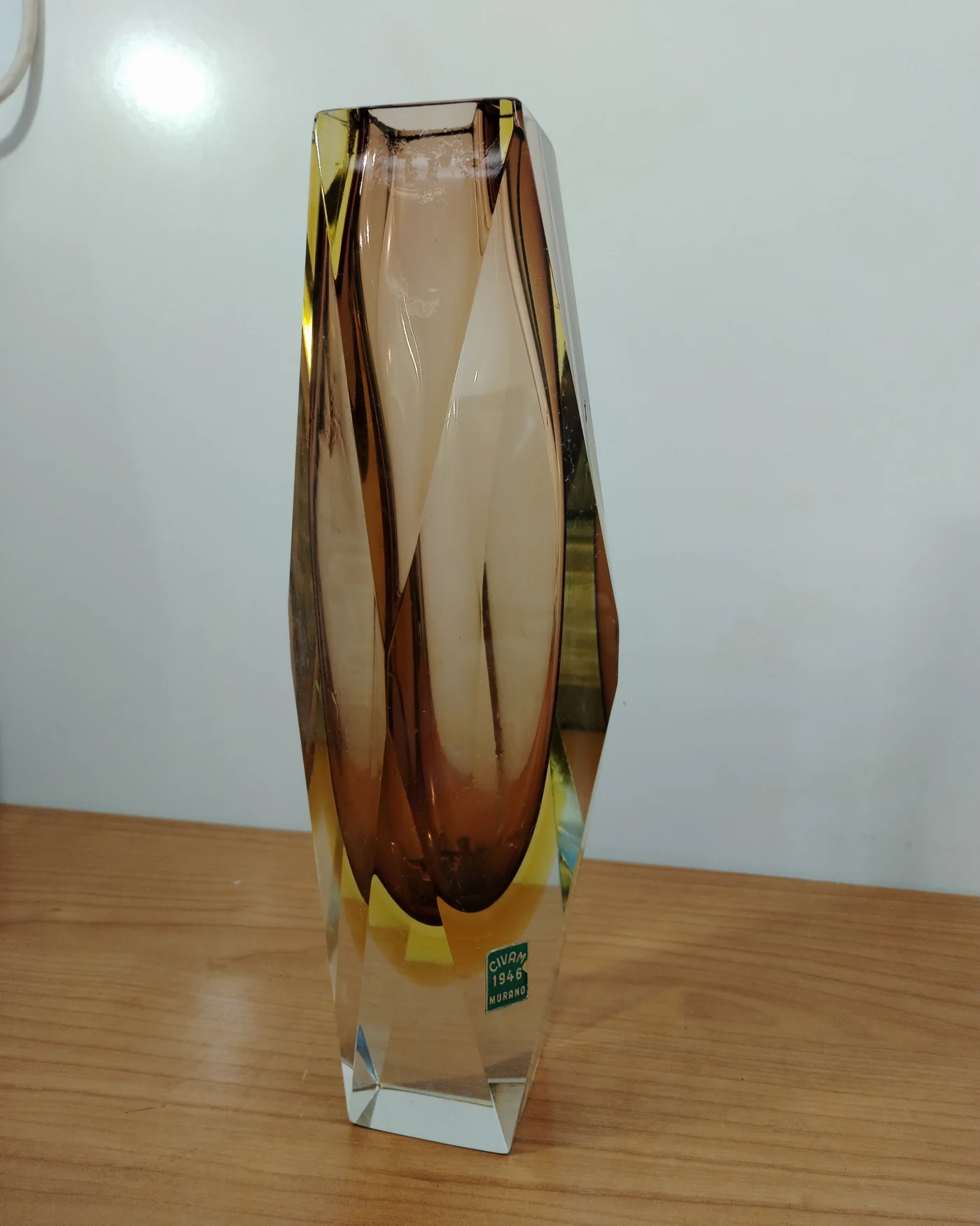 Jarrón de cristal tallado Civam 1966 - imagen 2