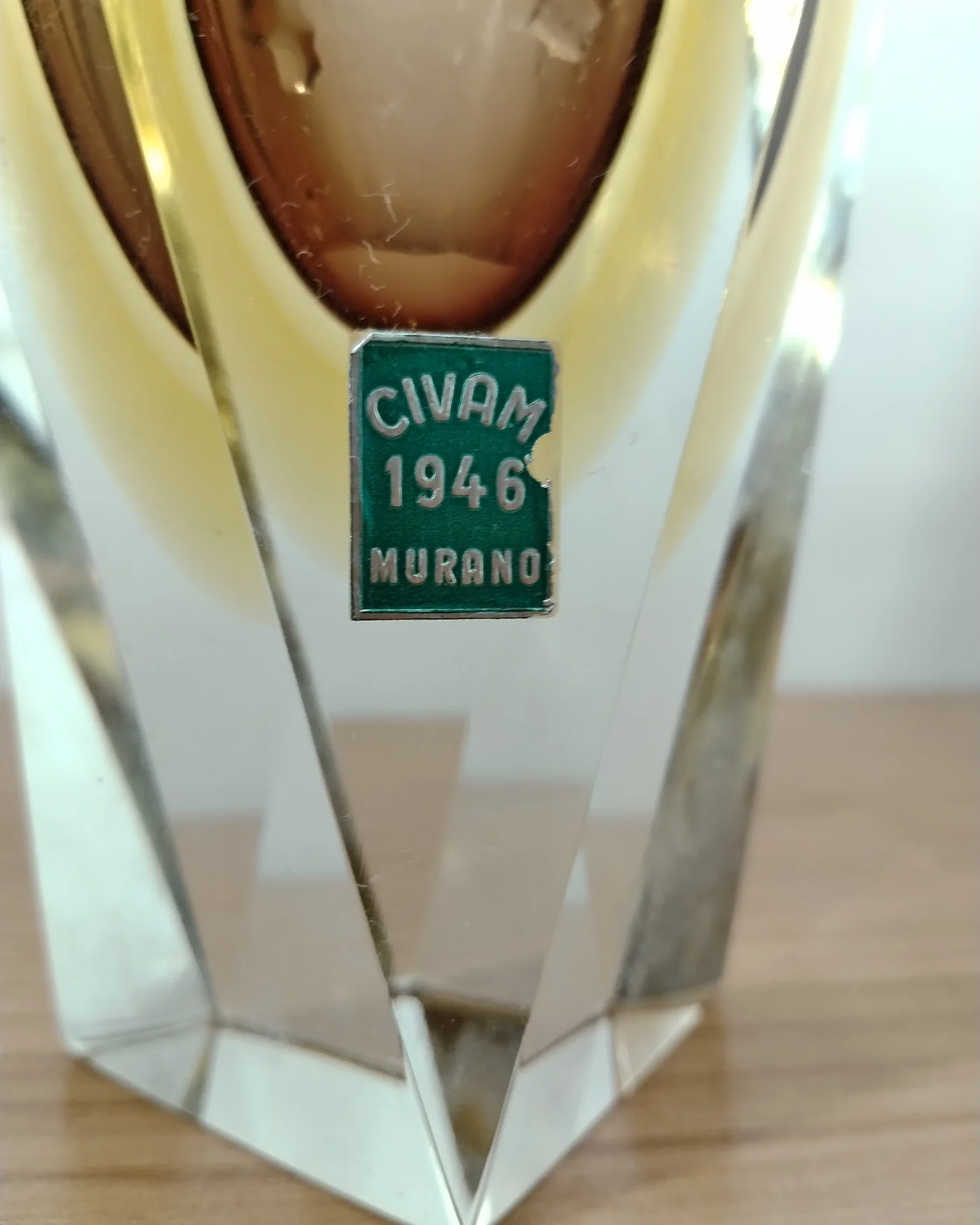 Jarrón de cristal tallado Civam 1966 - imagen 5