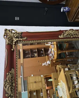 Espejo clasico rojo y dorado - miniatura 3