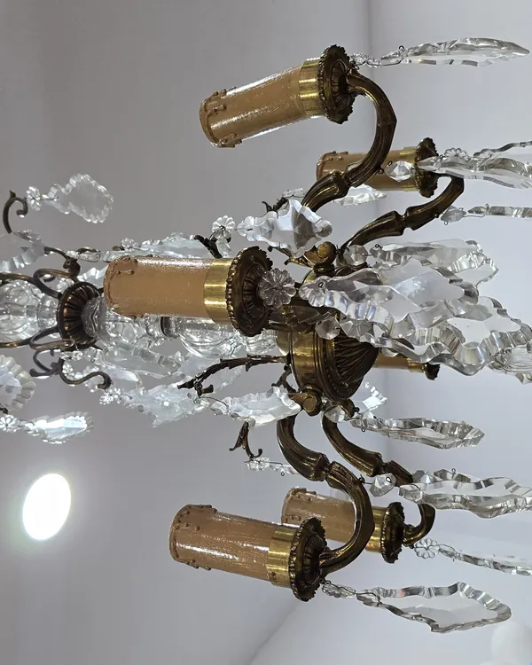 Lámpara de techo araña de latón y cristal