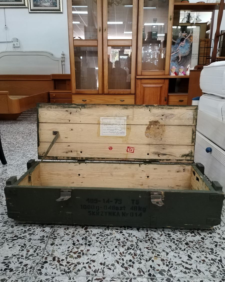 Caja de Munición Militar de Madera Vintage - imagen 3