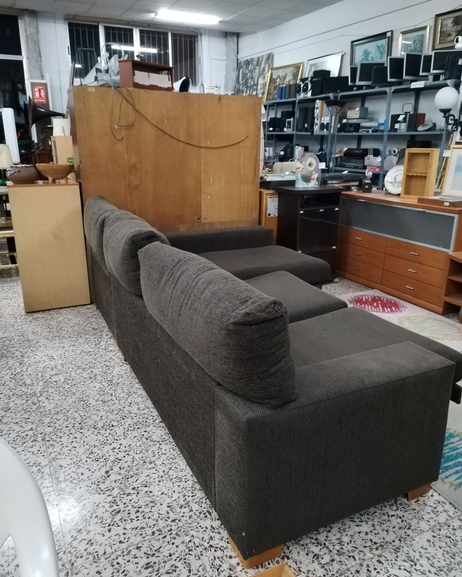 Sofá Chaise Longue en Tela Gris - imagen 5