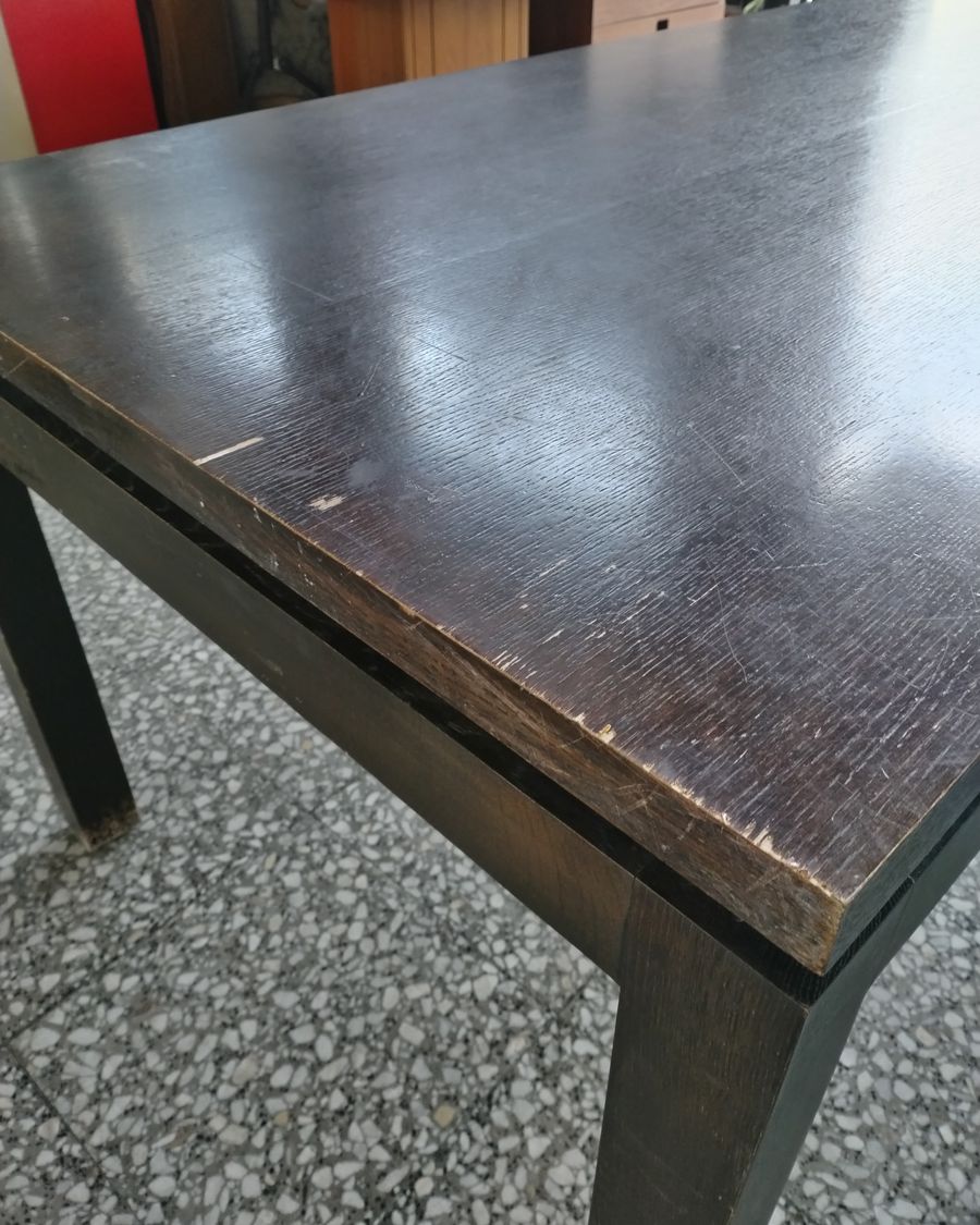 Mesa de comedor de madera maciza con acabado negro - imagen 2