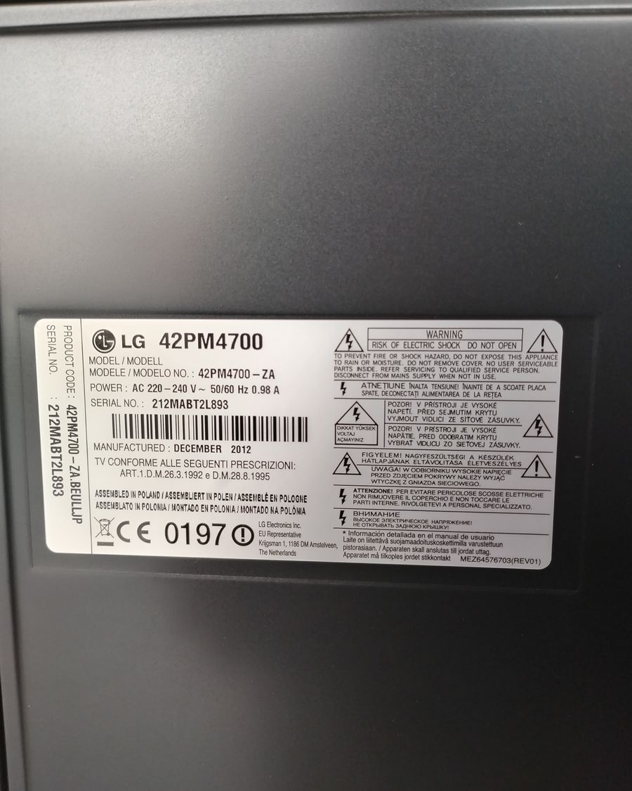 Televisor lg 42pm4700 de 42 pulgadas - imagen 1