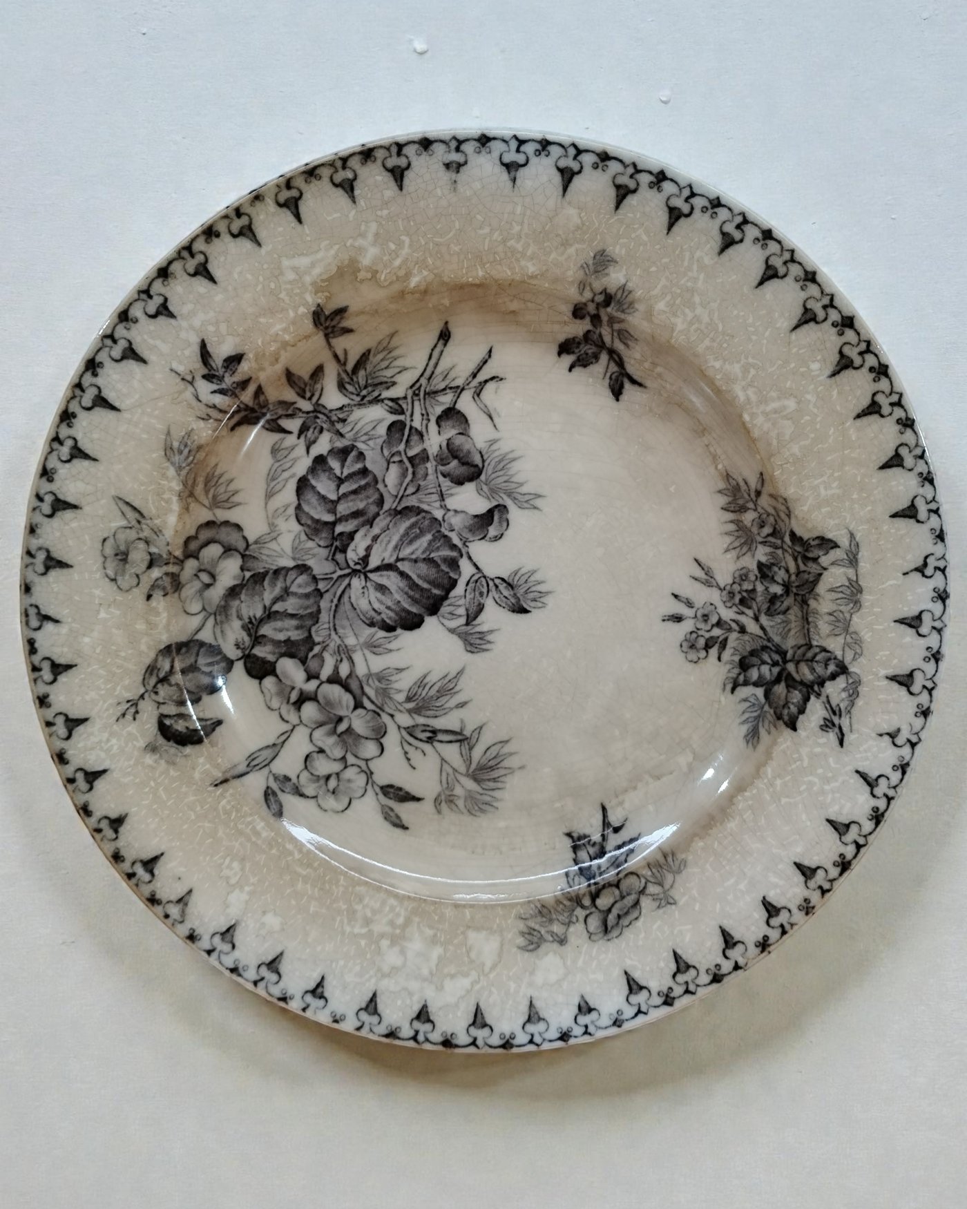 Plato Antiguo Sarreguemines Modelo Flore - imagen 1